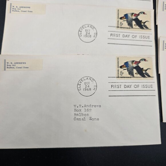 1968 First Day Of Issue Envelopes With 6¢ Duck Waterfowl Stamps Lot of 10 LI3013 - Picture 2 of 7